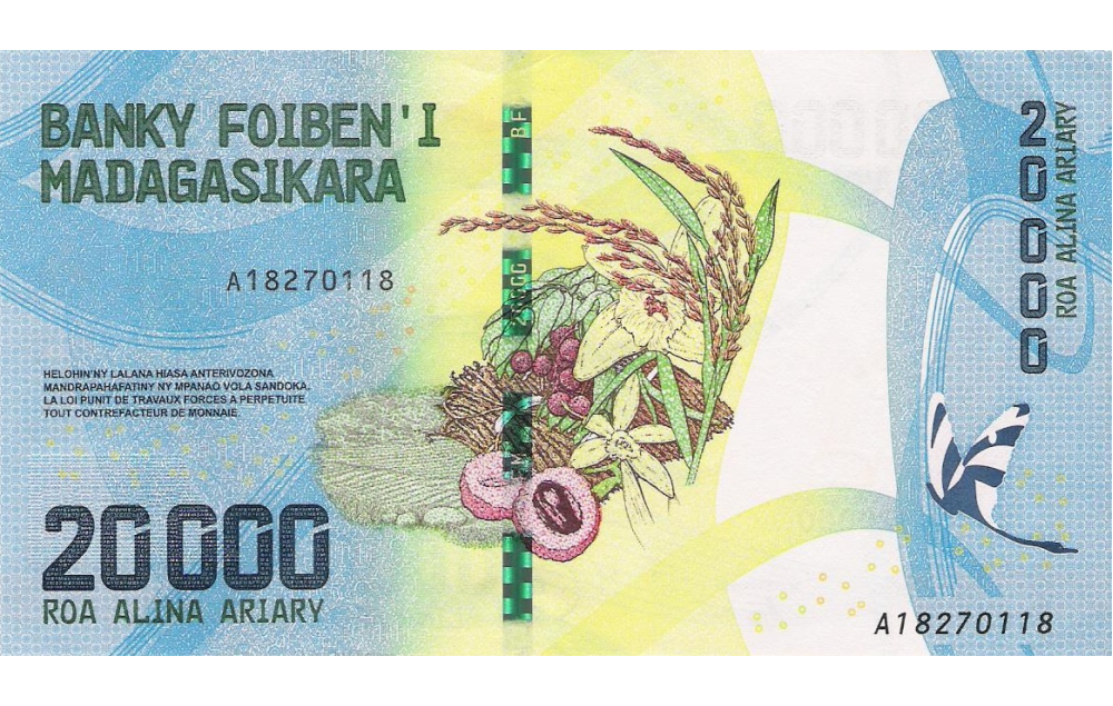 Billete Madagascar 20.000 Ariary 2017 Mina de níquel  - Numisfila