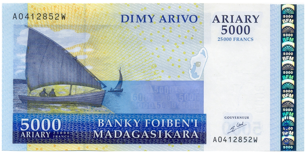 Billete Madagascar 5000 Ariary 2003-2006  - Numisfila