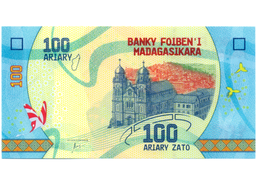 Billete Madagascar 100 Ariary 2017 Rana Venenosa  - Numisfila