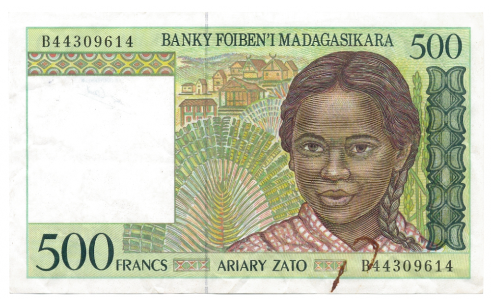 Billete Madagascar 500 Francos 1996 - 2004  - Numisfila