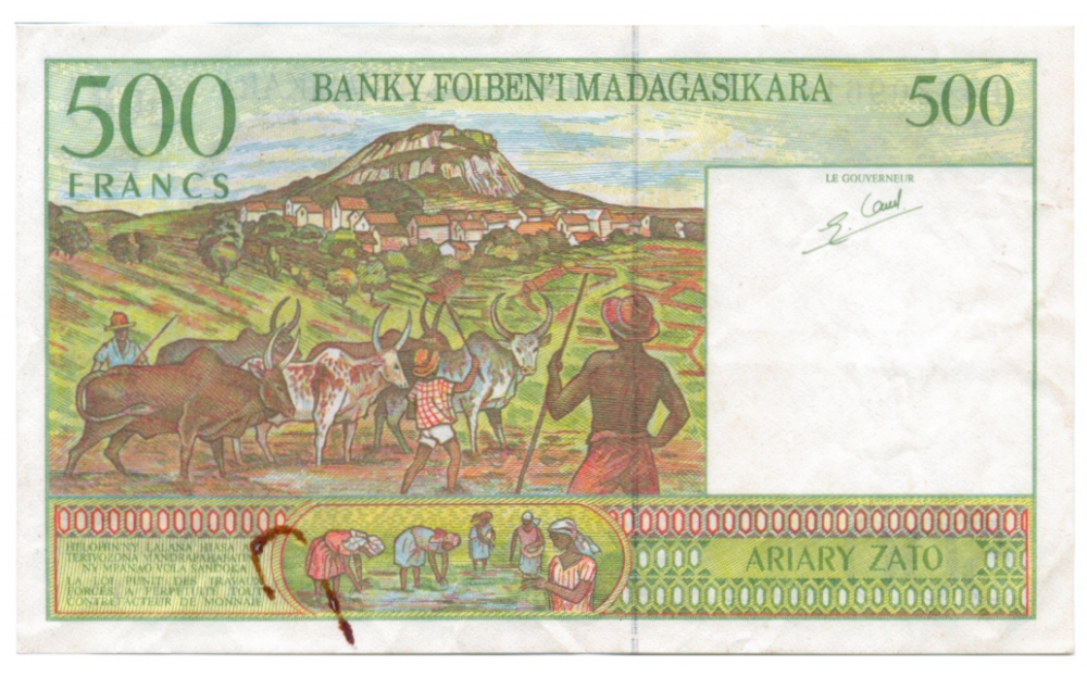 Billete Madagascar 500 Francos 1996 - 2004  - Numisfila