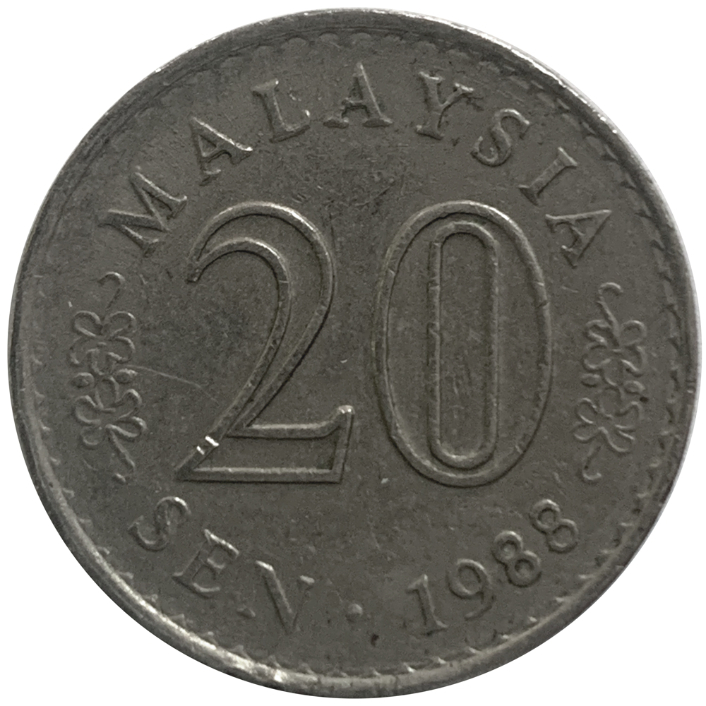 Moneda Malasia 20 Sen 1980 - 88  - Numisfila
