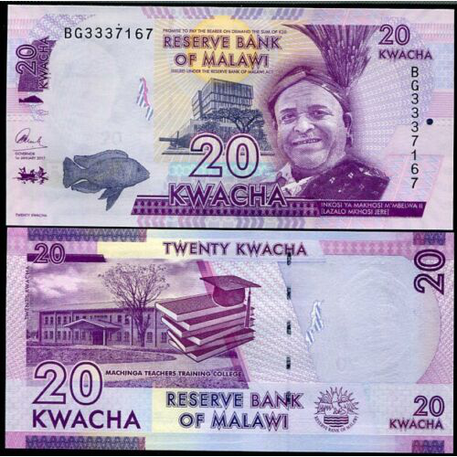 Billete Malawi 20 Kwacha 2017  - Numisfila