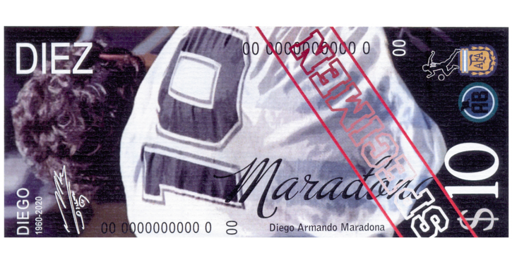 Billete Specimen Maradona 10 Diegos 1960-2020   - Numisfila