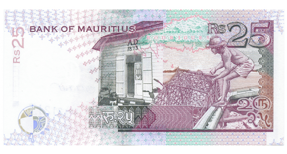 Billete Mauricio 25 Rupees 1998  - Numisfila