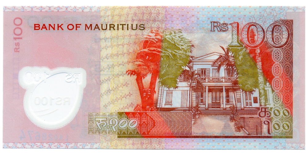 Billete Plastico Mauricio 100 Rupees 2024   - Numisfila