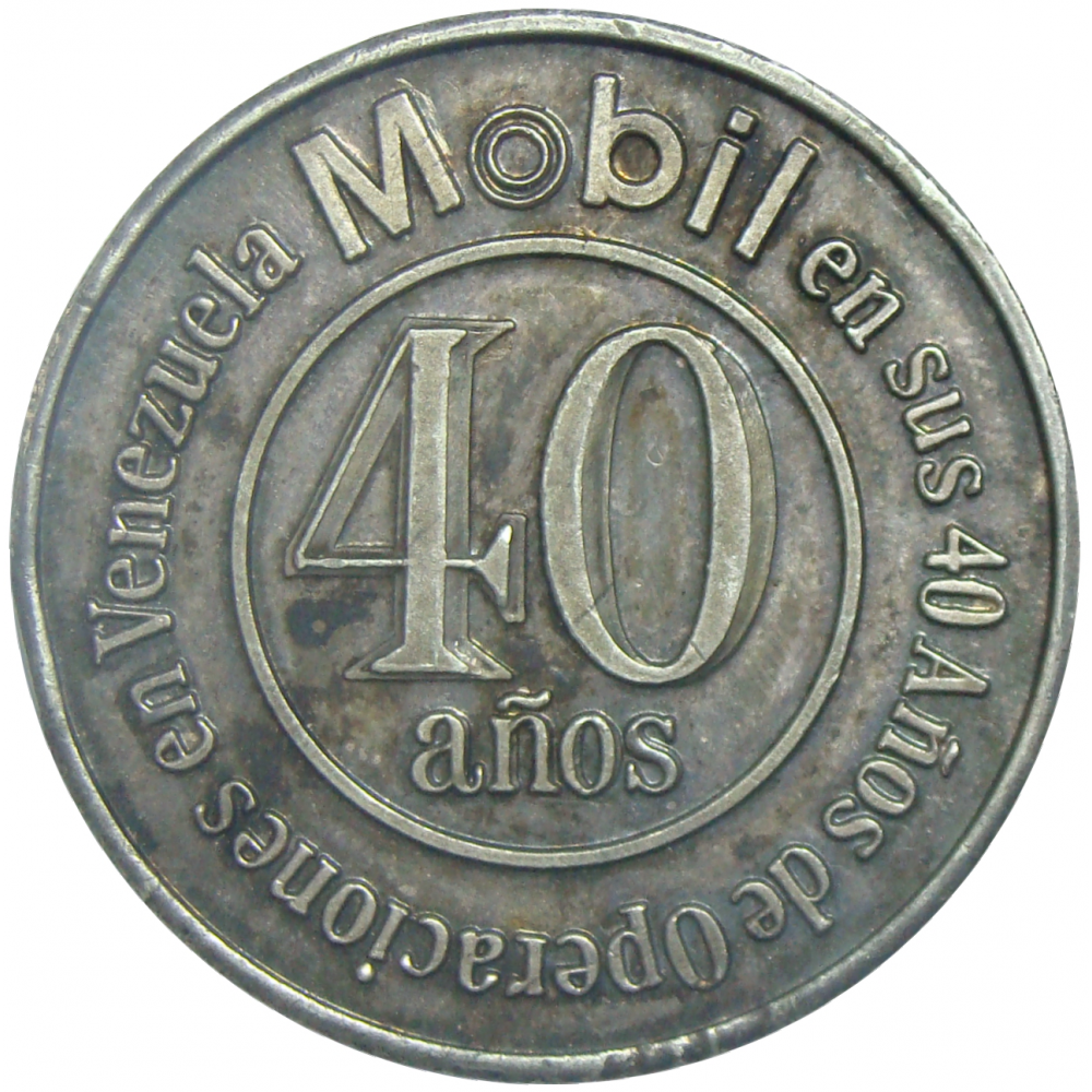 Medalla de Plata ExxonMobil 40 Años en Venezuela 1974  - Numisfila