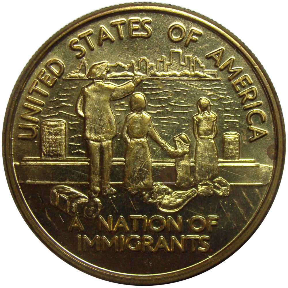 Medalla E.E.U.U. Una Nacion de Inmigrantes La Libertad  - Numisfila