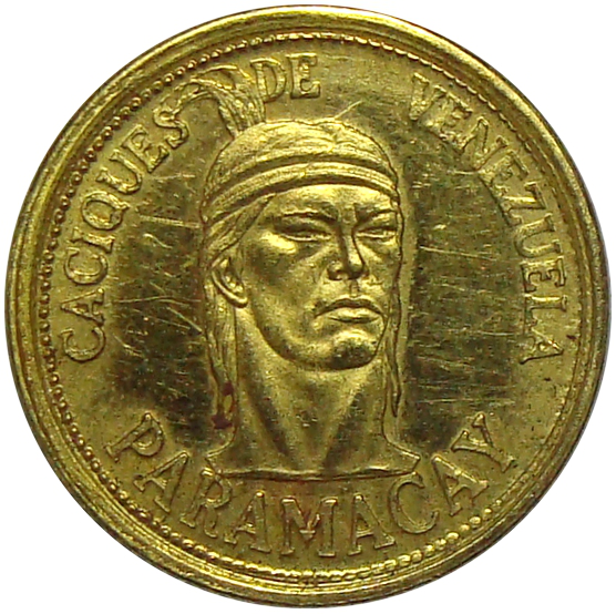 Medalla Oro Paramacay 1 Dinero Caciques de Venezuela   - Numisfila