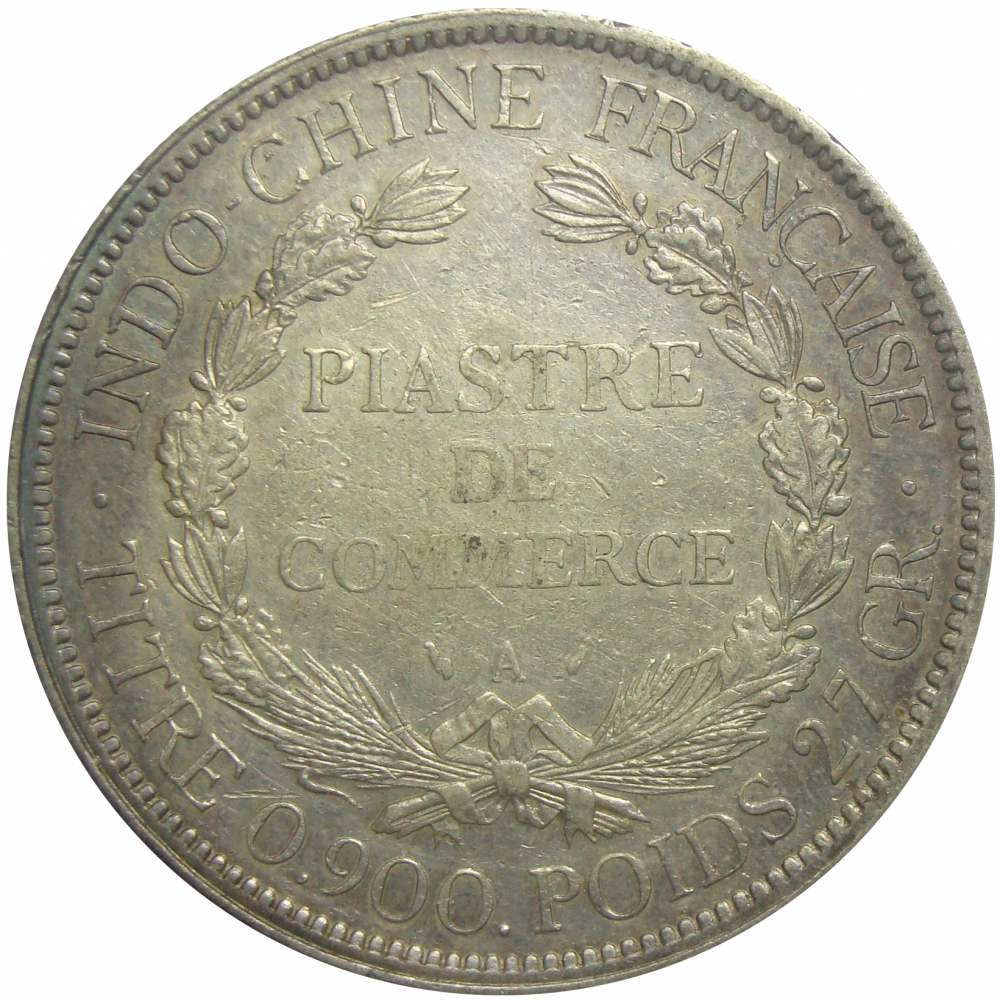Moneda Plata Indochina Francesa 1 Piastre 1895  - Numisfila