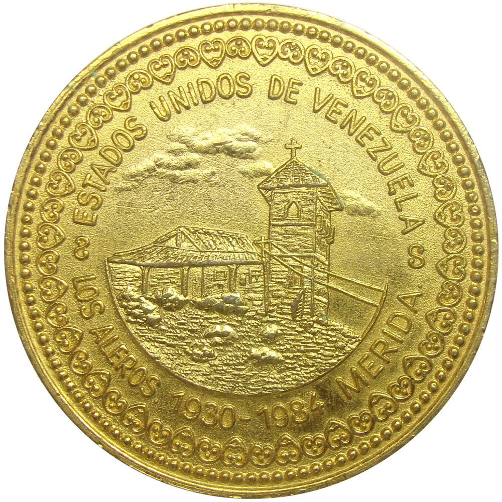 Ficha Bronce 100 Morocotas Reverso 5 Aguilas Los Aleros  - Numisfila