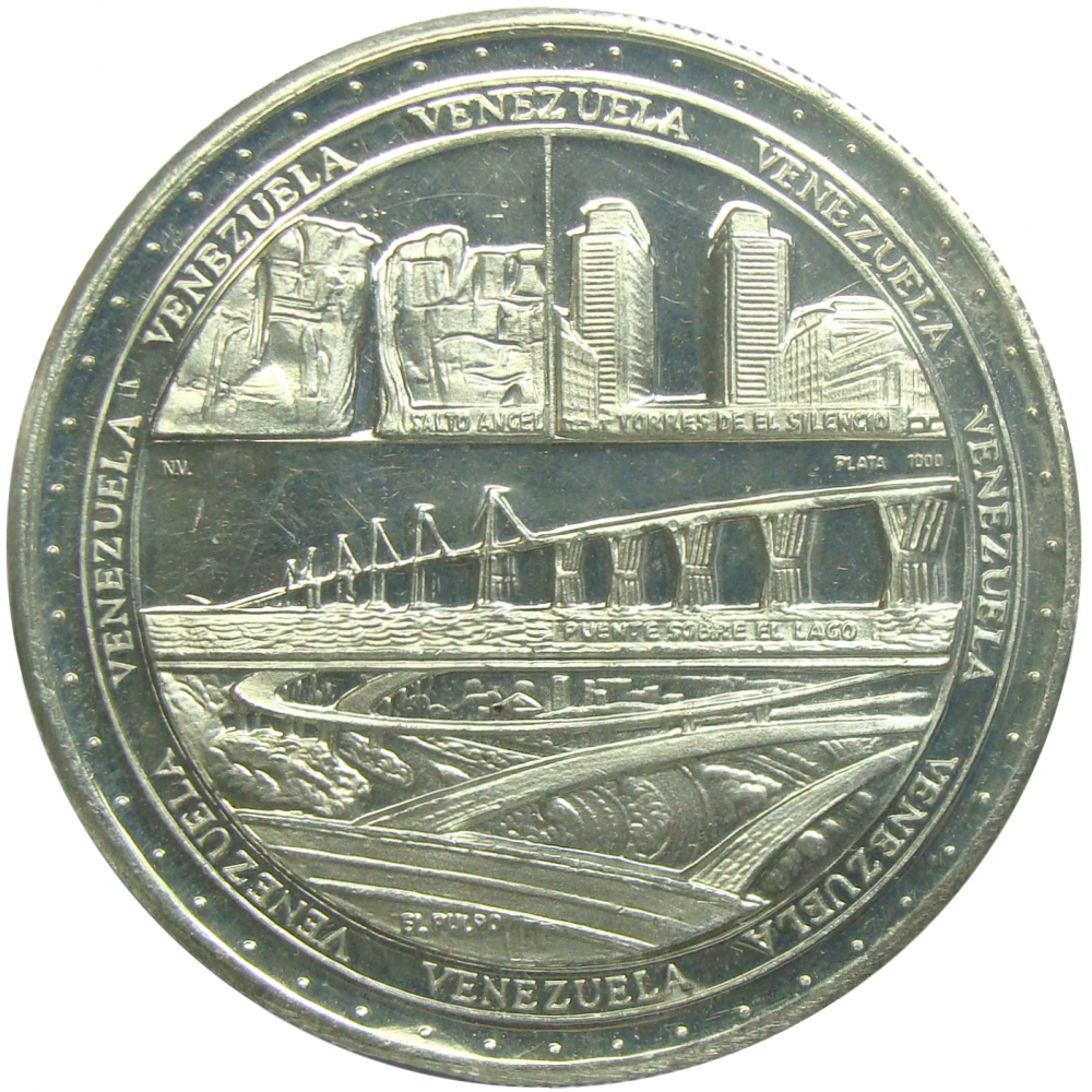 Medalla Plata Venezuela Edo. Soberano 1967 Simón Bolívar - Numisfila