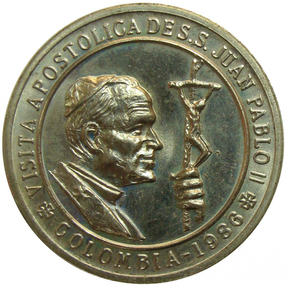 Medalla Papa Juan Pablo II Visita Colombia Chiquinquira - Numisfila