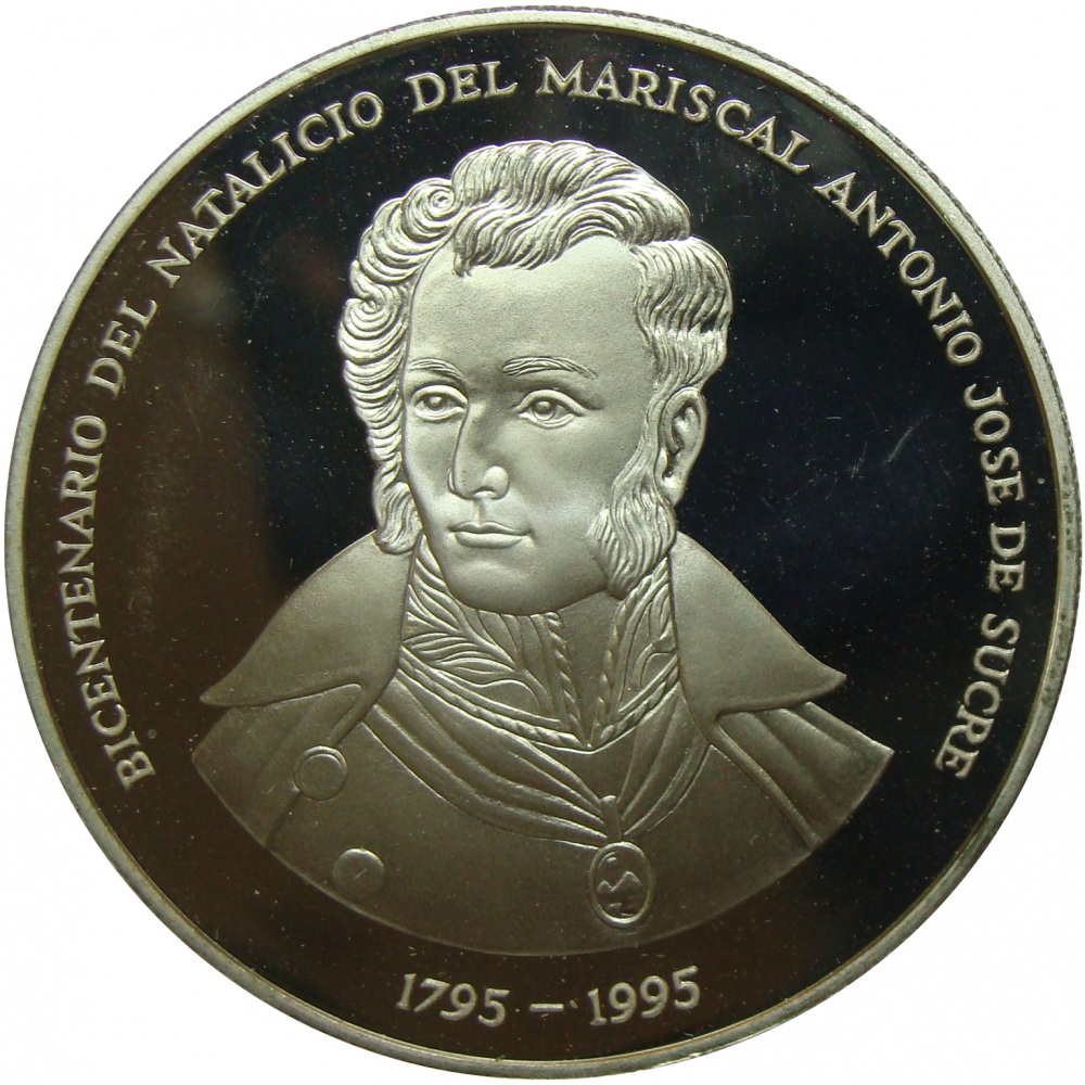 Medalla Oficial BCV Antonio Jose De Sucre 1995 - Numisfila