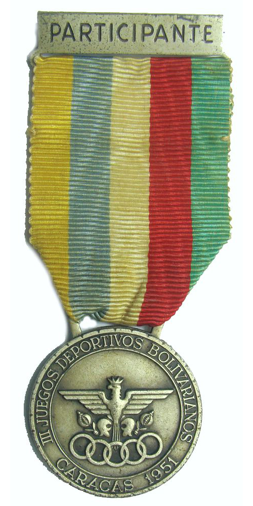  Medalla III Juegos Deportivos Bolivarianos 1951  - Numisfila