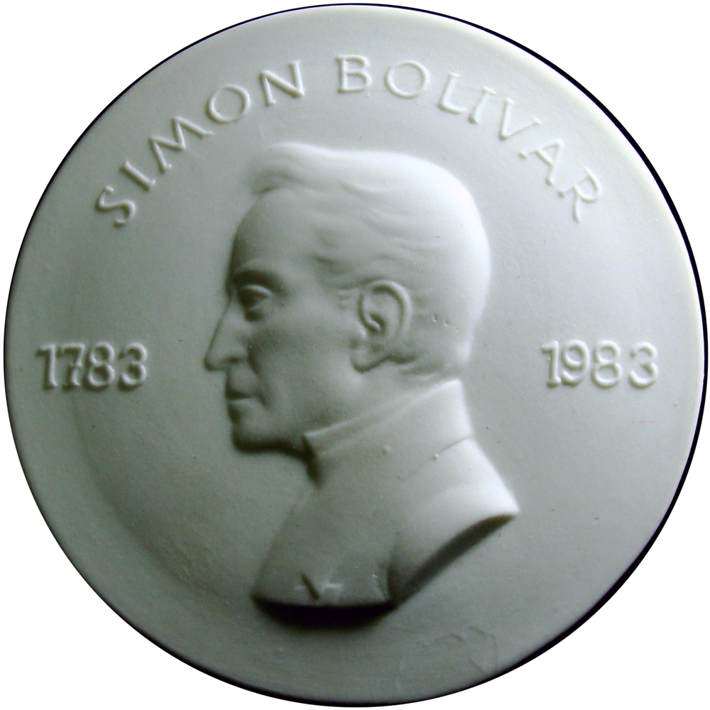 Medalla de Porcelana Blanca Simón Bolívar 1983 Congreso Internacional Bolivariano - Numisfila
