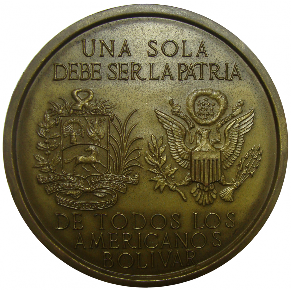 Gran Medalla Inauguracion Estatua Libertador 1959 Washington  - Numisfila