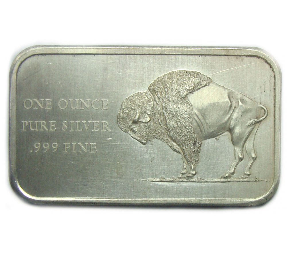 Bisonte Americano Lingote 1 Onza de Plata Pura E.E.U.U. Bicentenario 1776-1976 - Numisfila