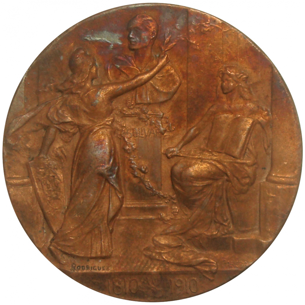 Bolívar Medalla 1er Centenario Independencia Venezuela 1911 - Numisfila