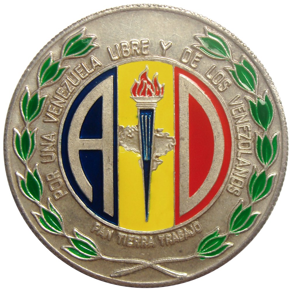Medalla de Plata Acción Democratica AD Jaime Lusinchi 1984 - Numisfila