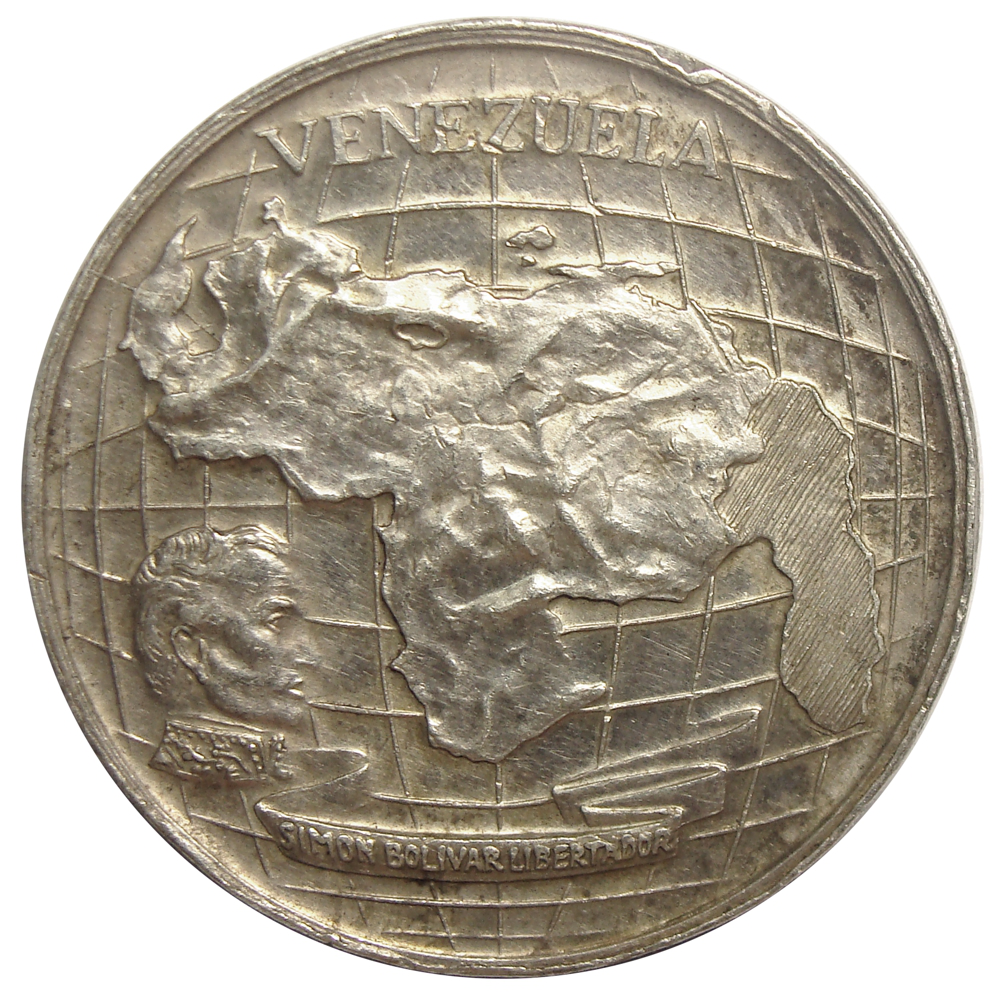 Medalla de Plata Venezuela 1967 Simón Bolívar 9 Dineros - Numisfila
