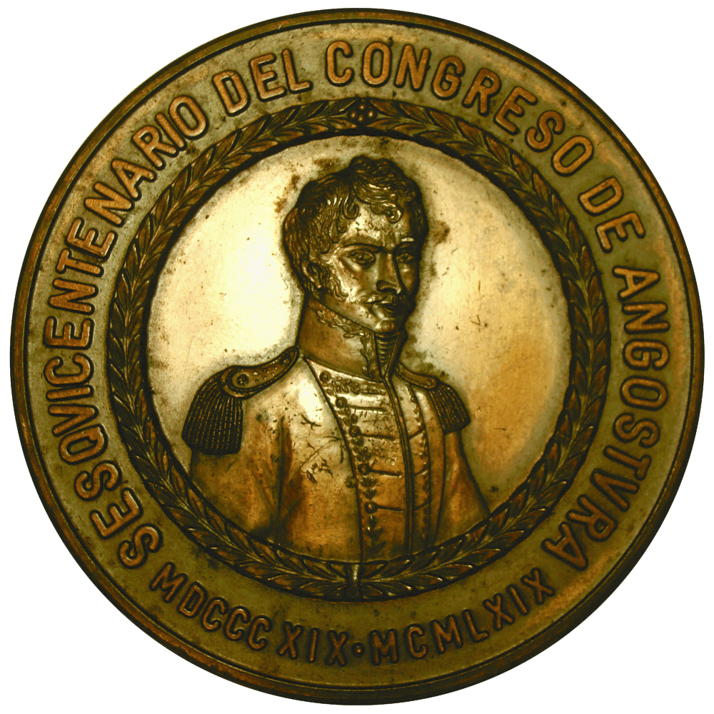 Medalla 150 años Congreso de Angostura - Simón Bolívar 1969 - Numisfila