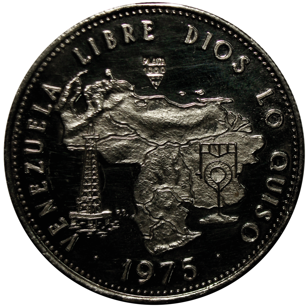 Medalla de Plata Venezuela Libre Nacionalización de Petróleo 1975 - Numisfila