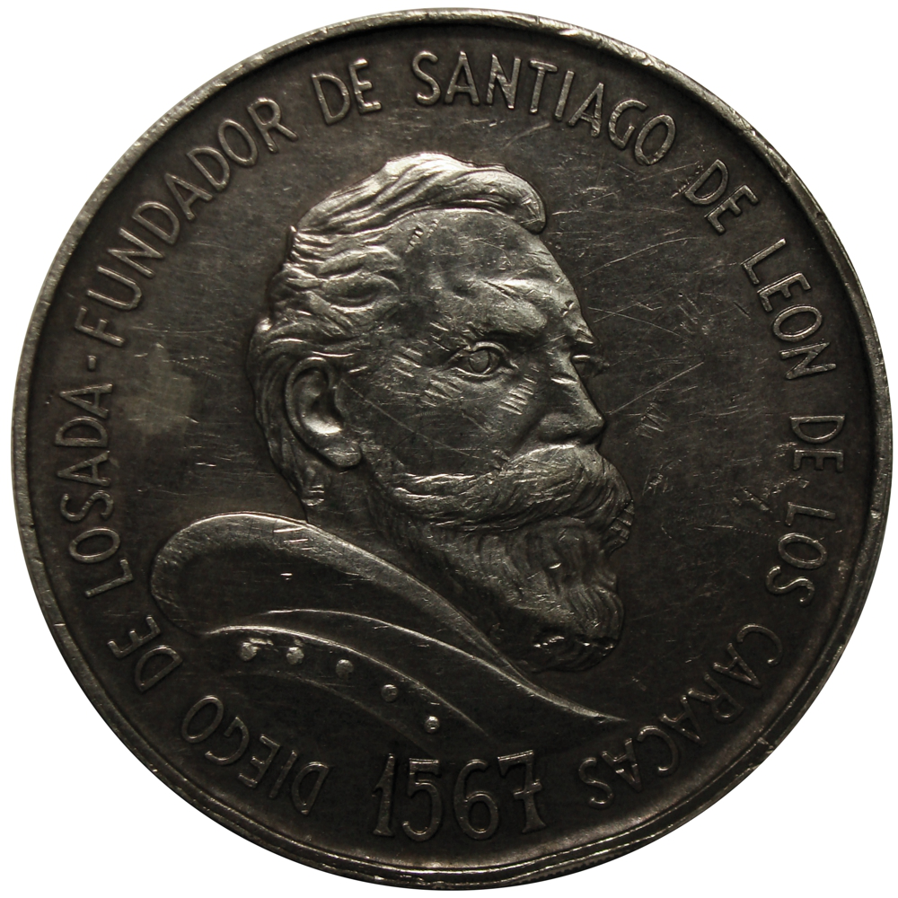 Medalla de Plata Cuatricentenario Caracas 1967 Diego de Losada - Numisfila