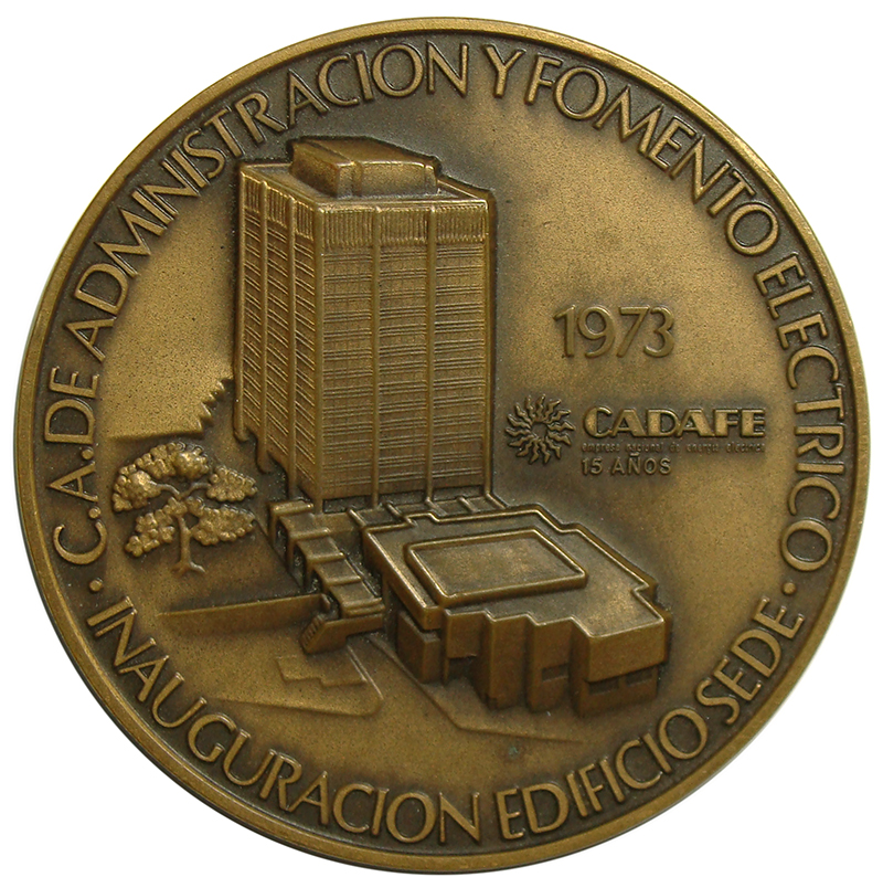 Venezuela Medalla Edificio Sede Cadafe 1973 Rafael Caldera - Numisfila