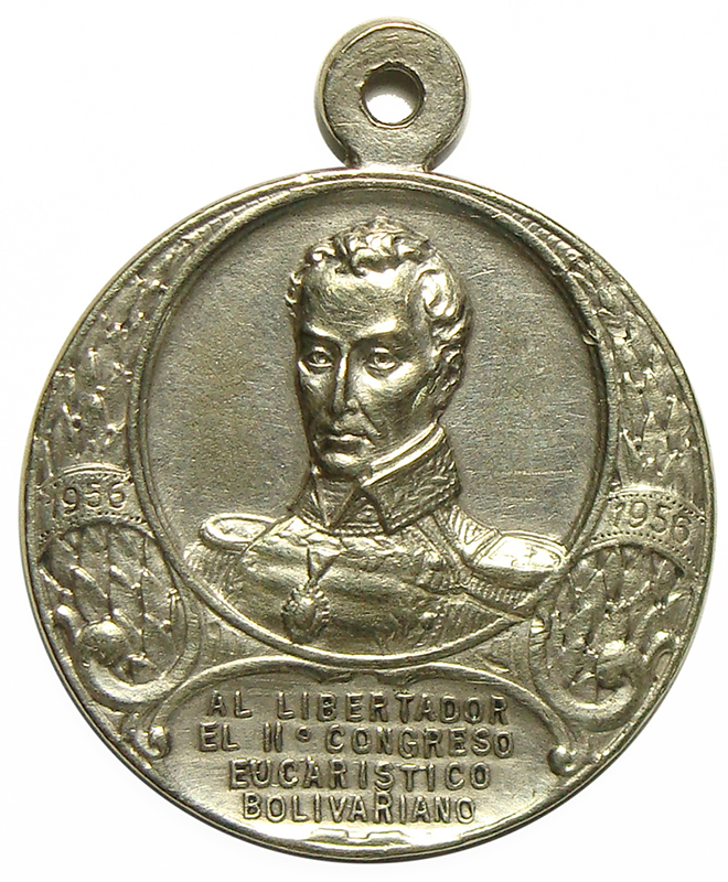 Venezuela Medalla Congreso Eucarístico 1956 Bolívar 22 mm - Numisfila