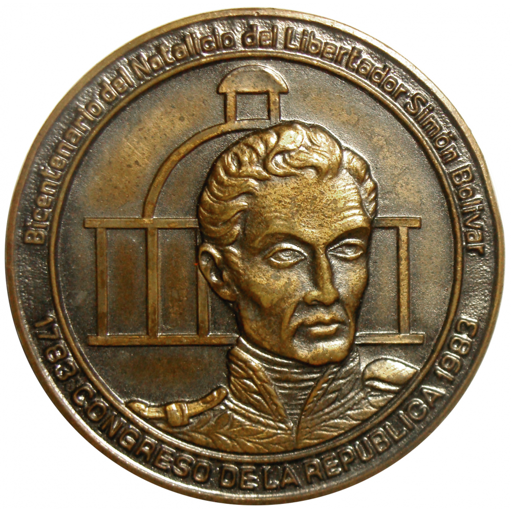 Medalla Bicentenario Natalicio Simón Bolívar 1783 - 1983 - Numisfila