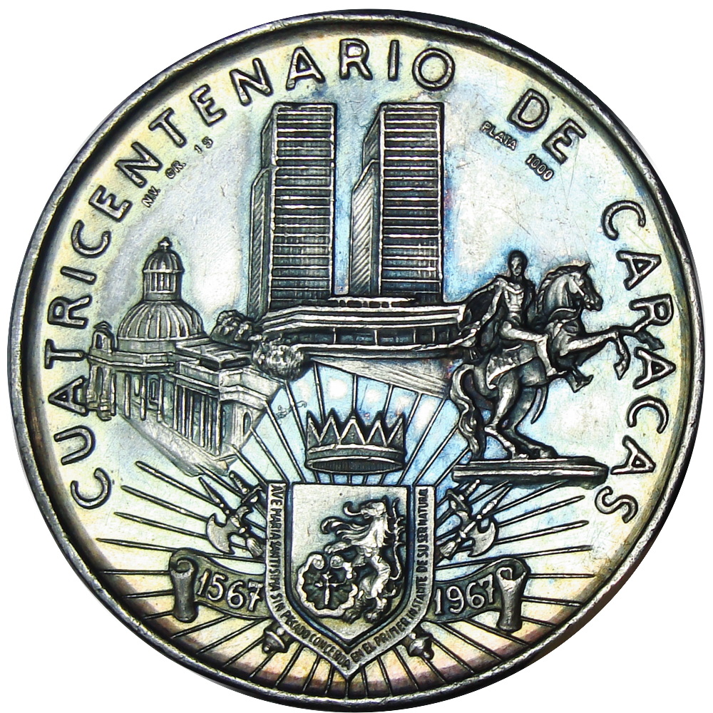 Medalla de Plata Cuatricentenario Caracas 1967 Diego de Losada - Numisfila