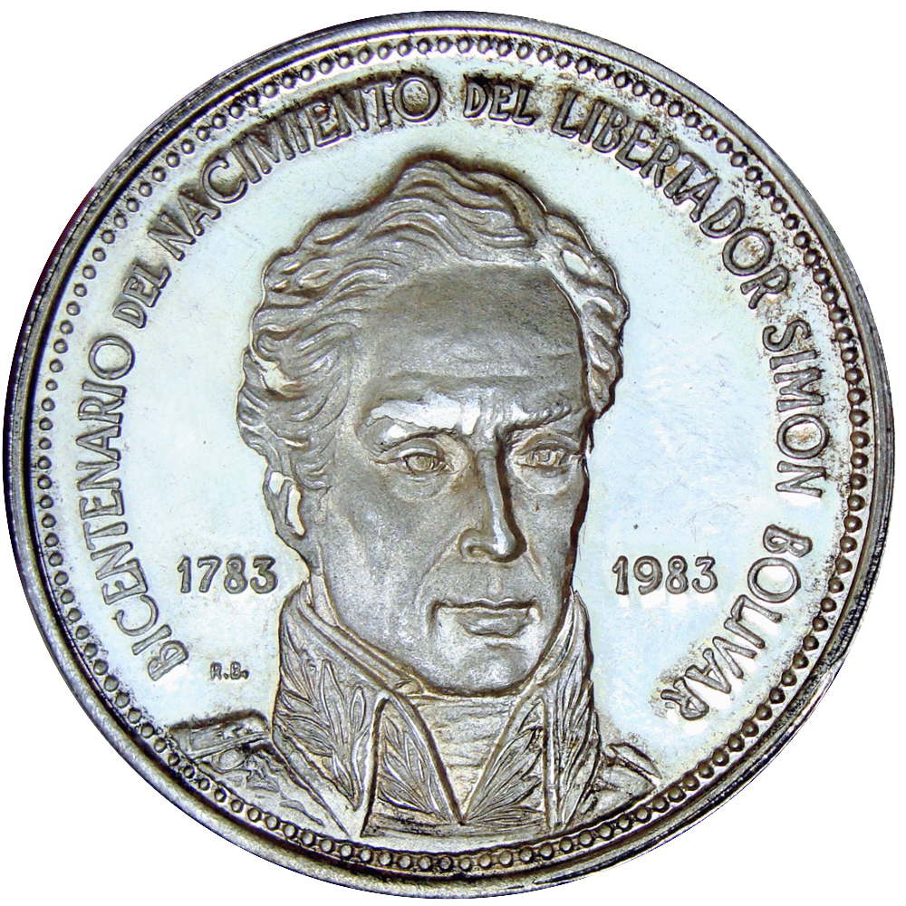 Medalla Plata Reaseguros Corsa 1983 Simon Bolivar 1983 Cambio La Guaira  - Numisfila