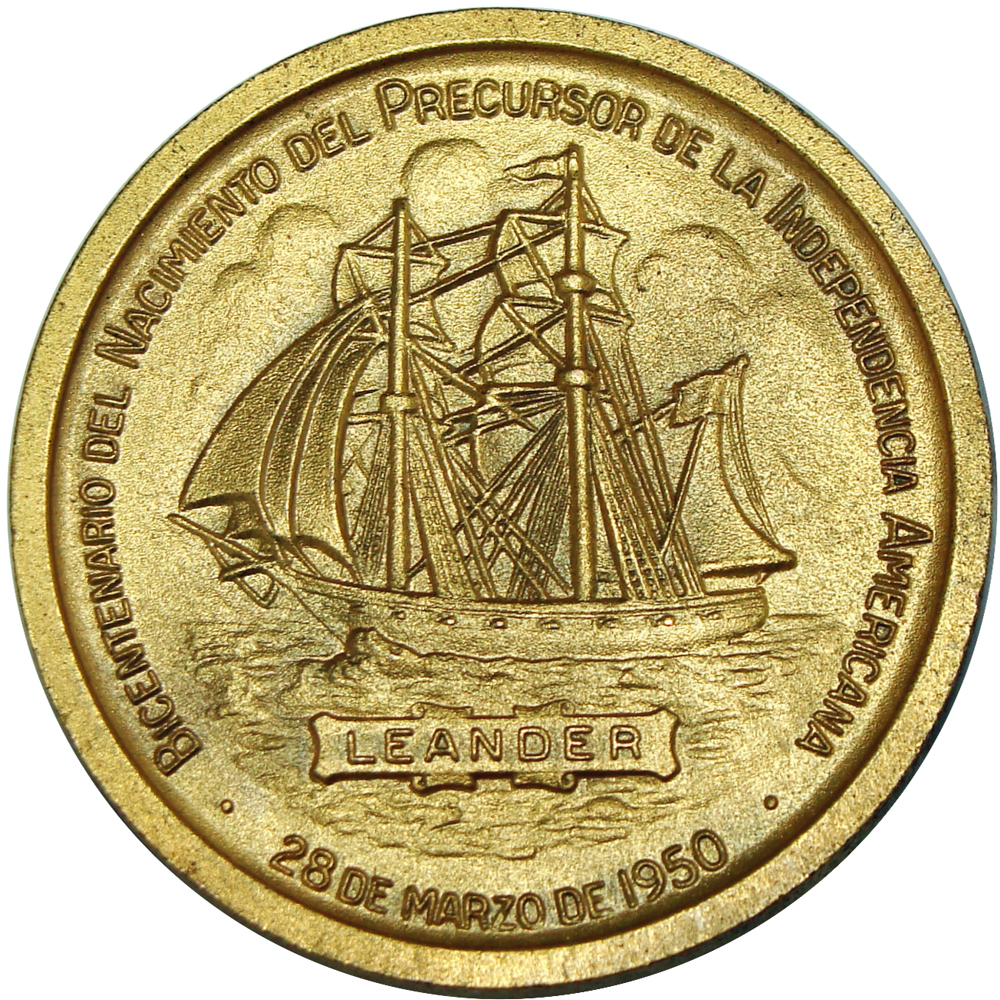 Medalla Francisco de Miranda 1950 Leander - Bicentenario Nacimiento  - Numisfila