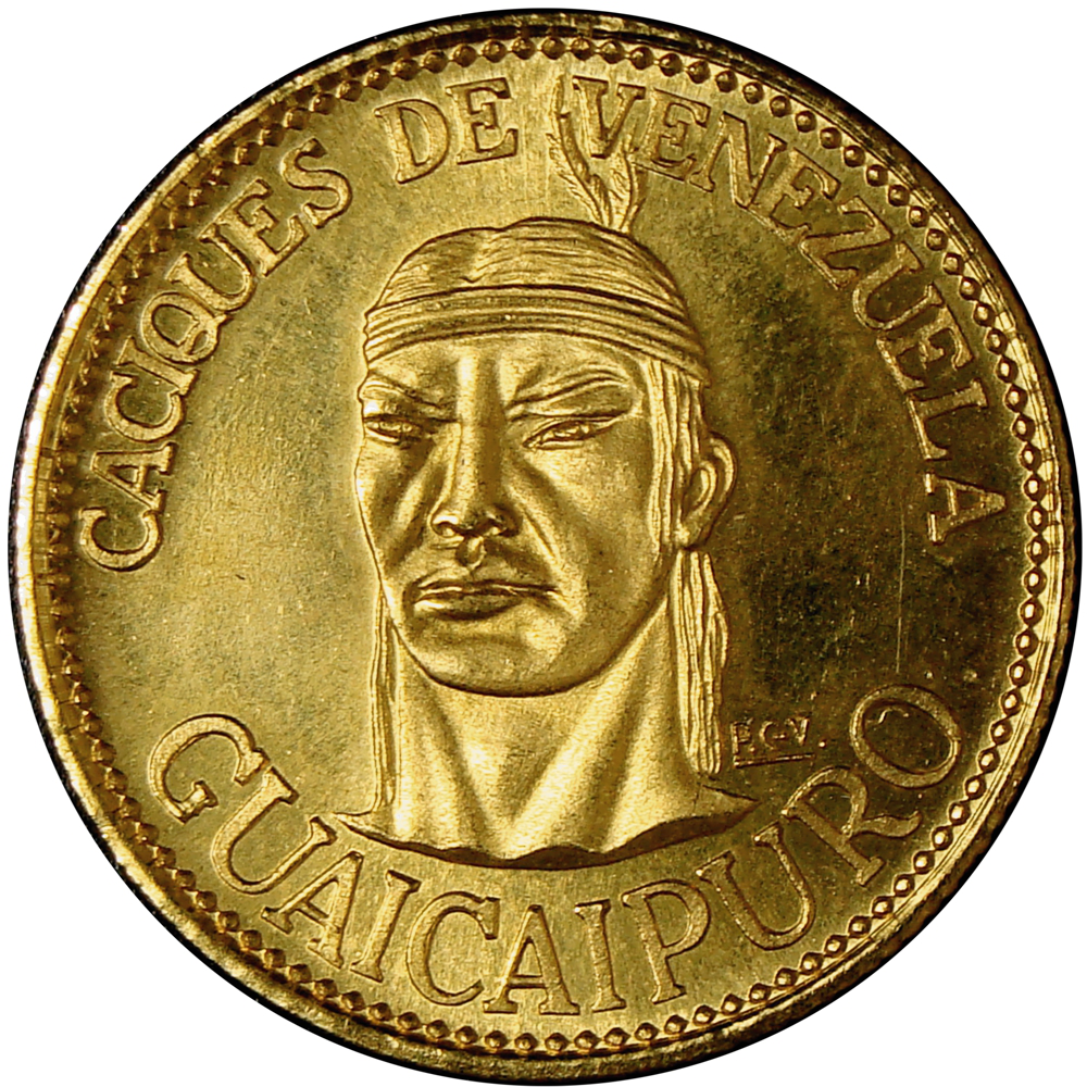 Medalla Oro Guaicaipuro 4 Dineros Caciques de Venezuela - Numisfila