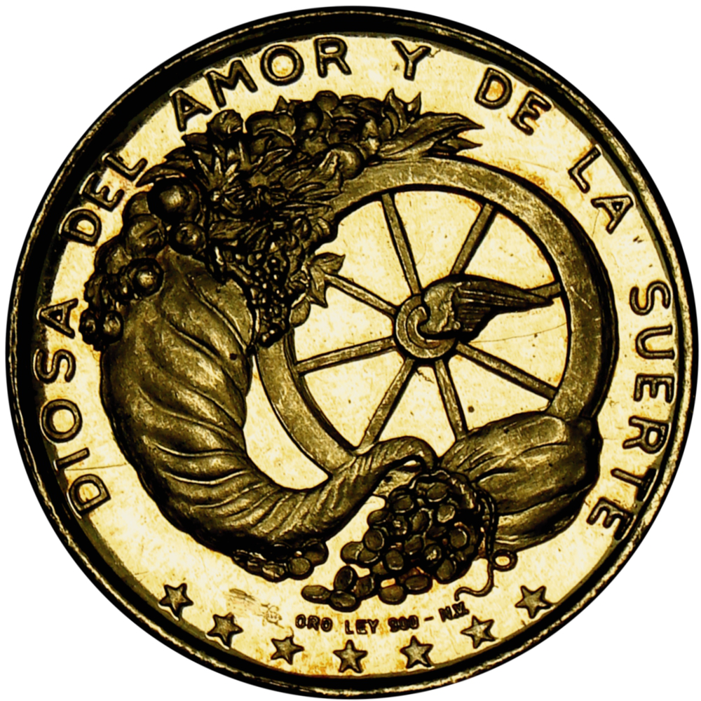 María Lionza Medalla de Oro 4 Dineros Italcambio 21 mm - 4,4 gramos  - Numisfila
