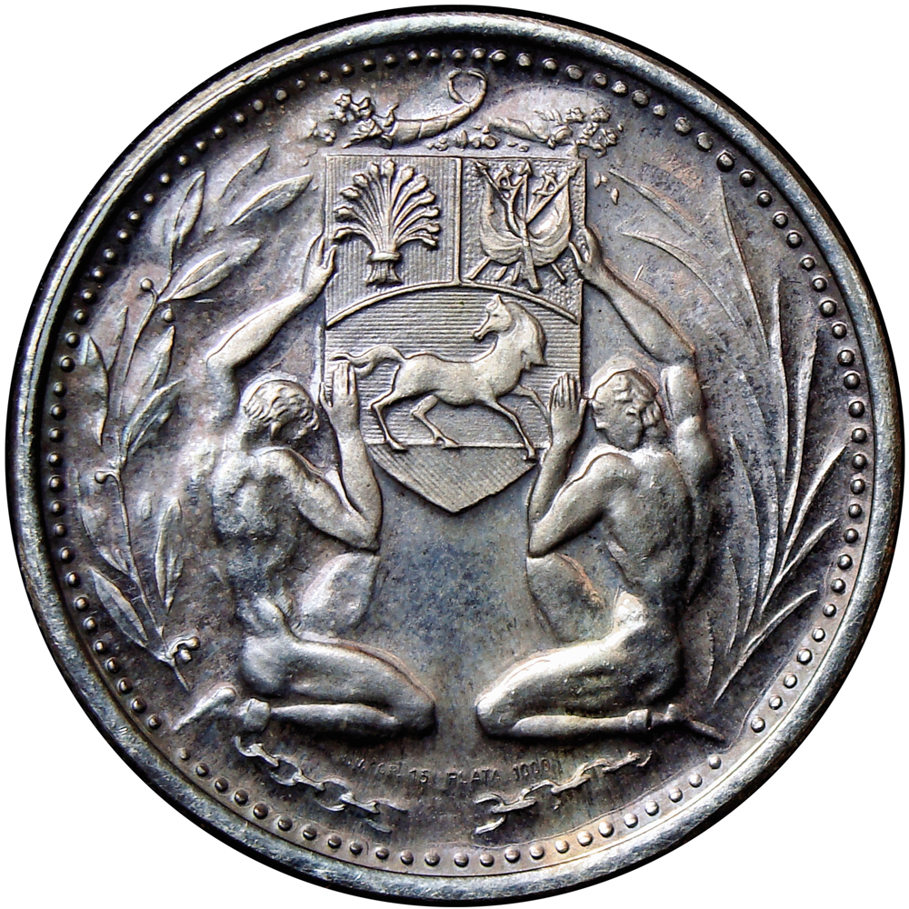 Medalla de Plata Ribas Próceres Venezuela Italcambio 30 mm  - Numisfila