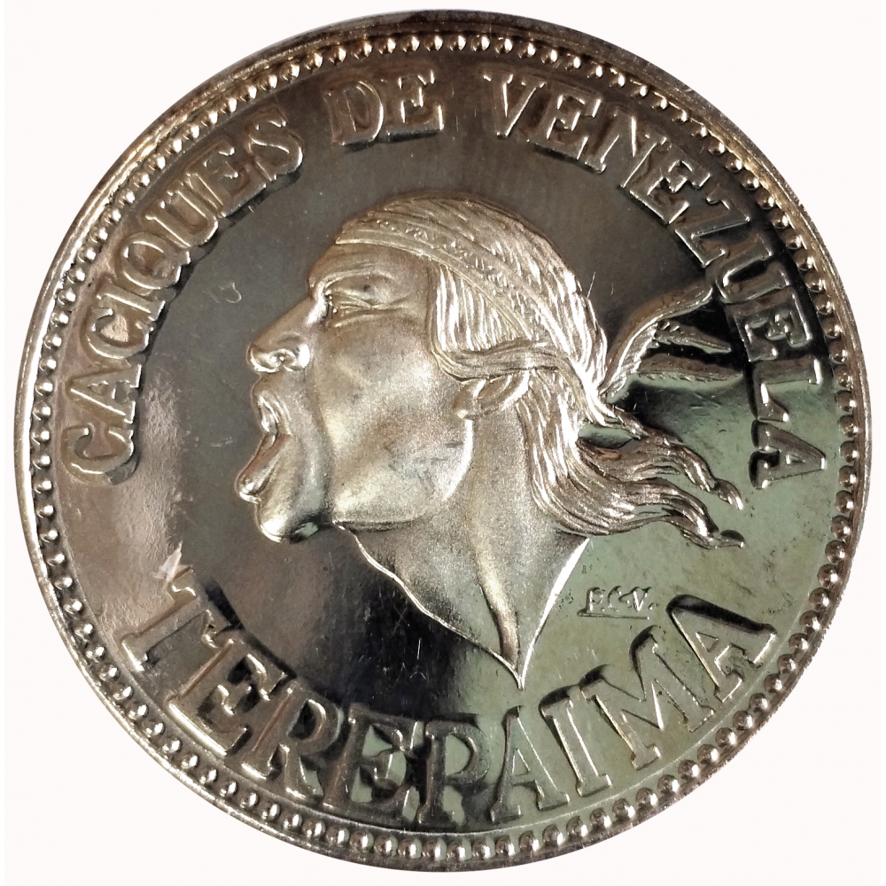 Terepaima Medalla de Plata Caciques de Venezuela 9 Dineros 30 Milímetros - Numisfila