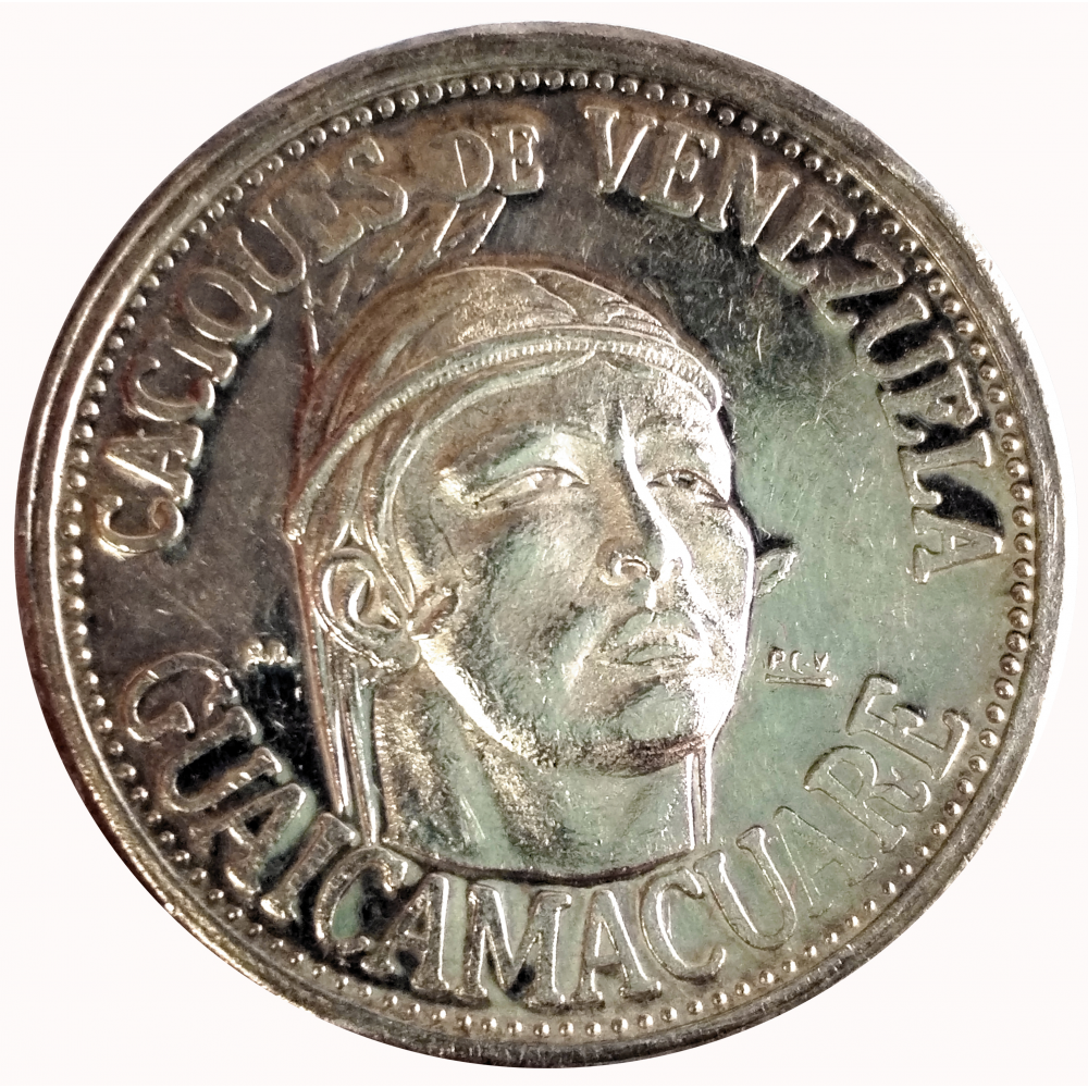 Guaicamacuare Medalla de Plata 9 Dineros Caciques Venezuela Italcambio - Numisfila