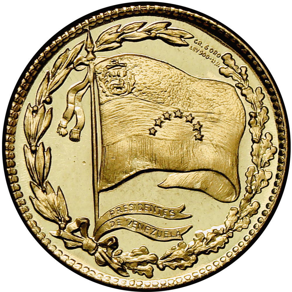 Medalla de Oro José Antonio Páez en Estuche Presidentes Venezuela 4 Dineros - 6 Gramos  - Numisfila