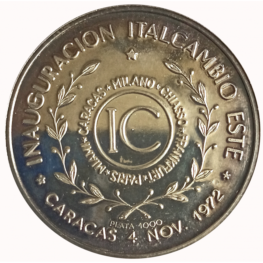 Medalla Conmemorativa Inauguracion Italcambio Este 1972   - Numisfila