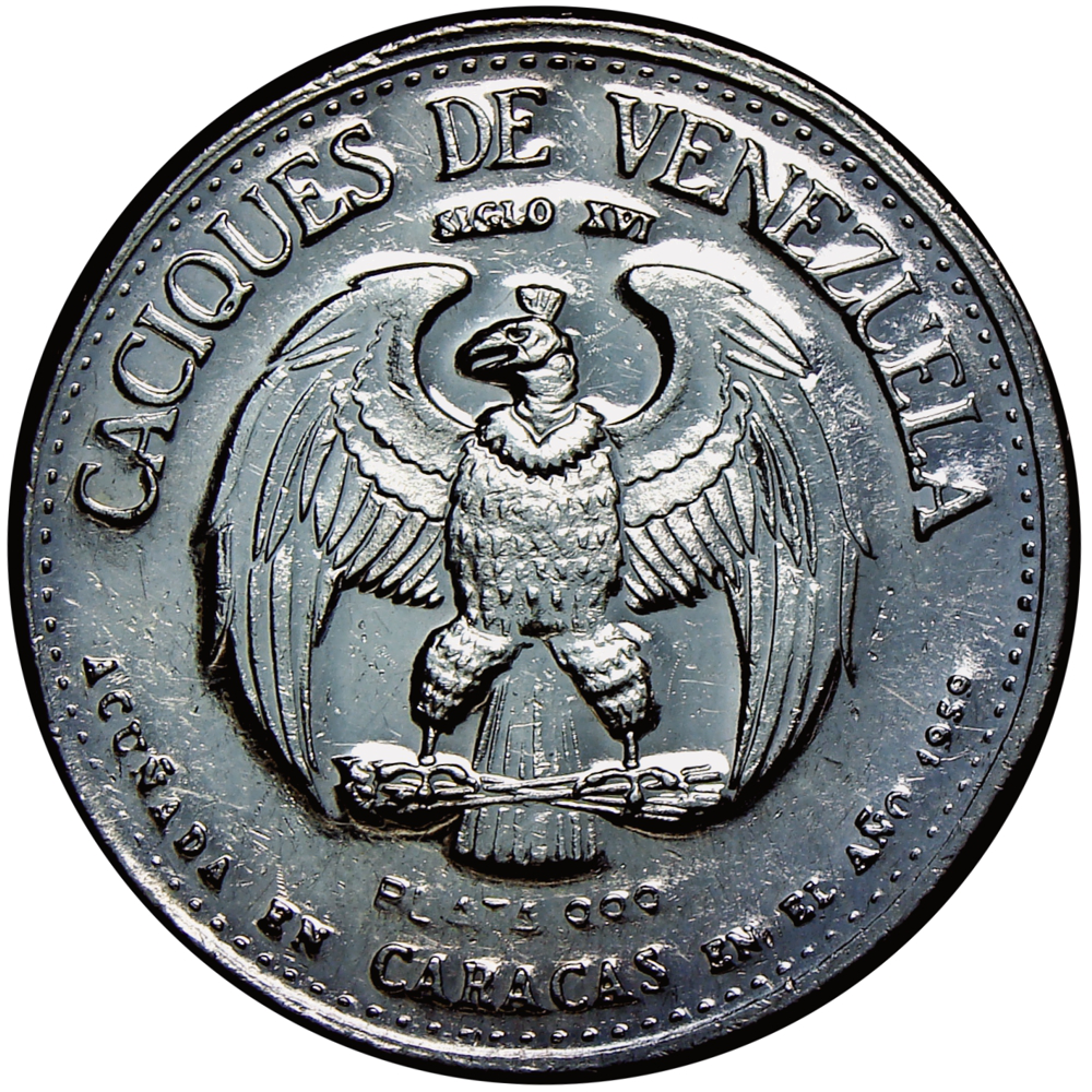Manaure Medalla de Plata 9 Dineros - 30 Milímetros Caciques Venezuela Italcambio  - Numisfila