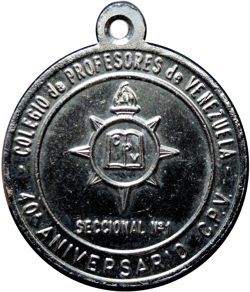 Medalla Bolívar 1983 Bicentenario Colegio de Profesores de Venezuela 40° Aniversario  - Numisfila
