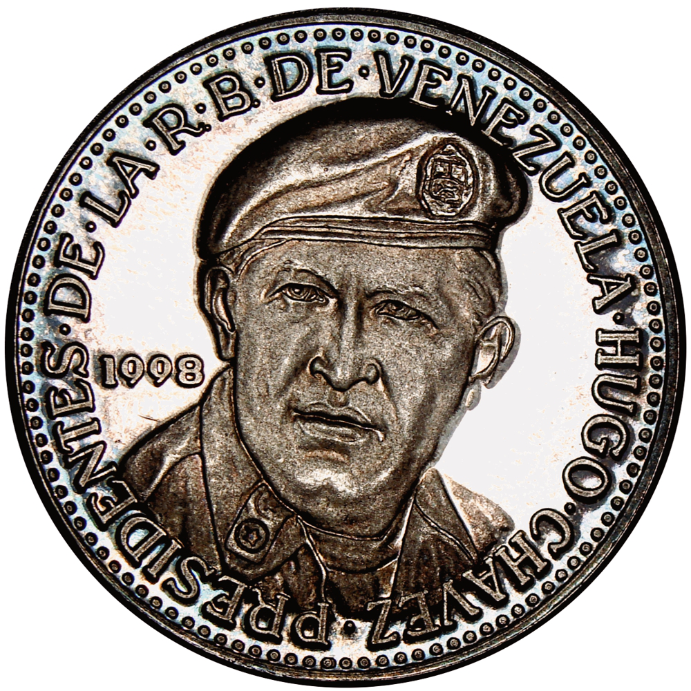 Medalla de Plata Hugo Chávez 9 Dineros Italcambio Presidente de la República Bolivariana de Venezuela - Numisfila