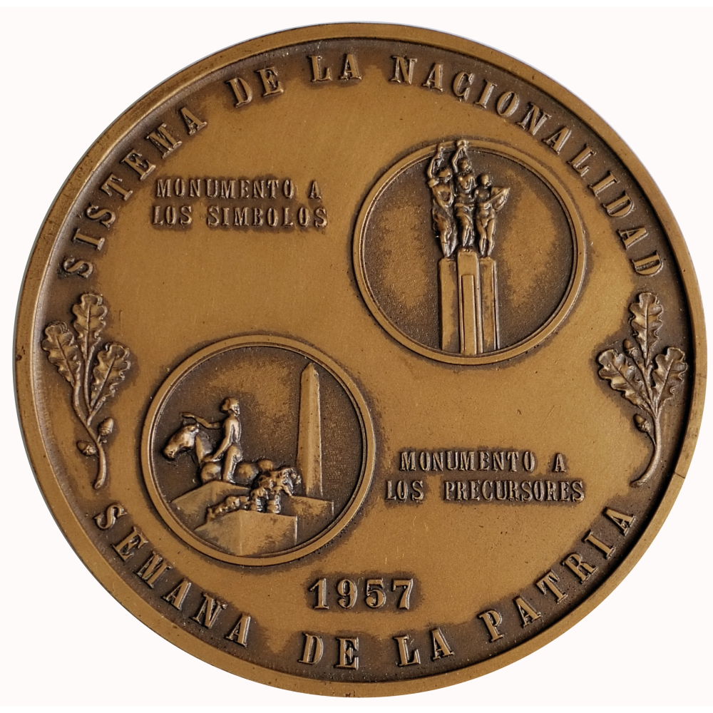 Medalla Conmemorativa Sistema de la Nacionalidad 1957 Semana de la Patria   - Numisfila