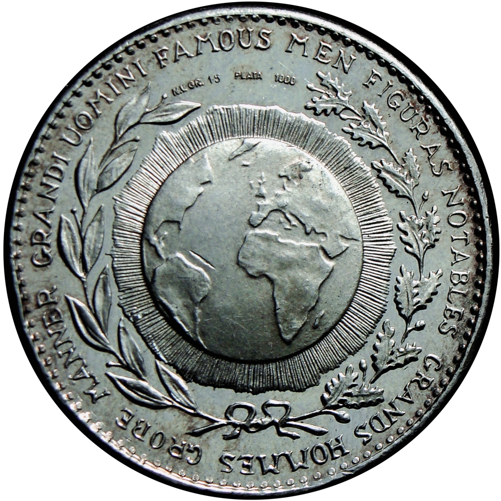 Medalla de Plata Cristóbal Colón 500 Años Descubrimiento America Italcambio  - Numisfila