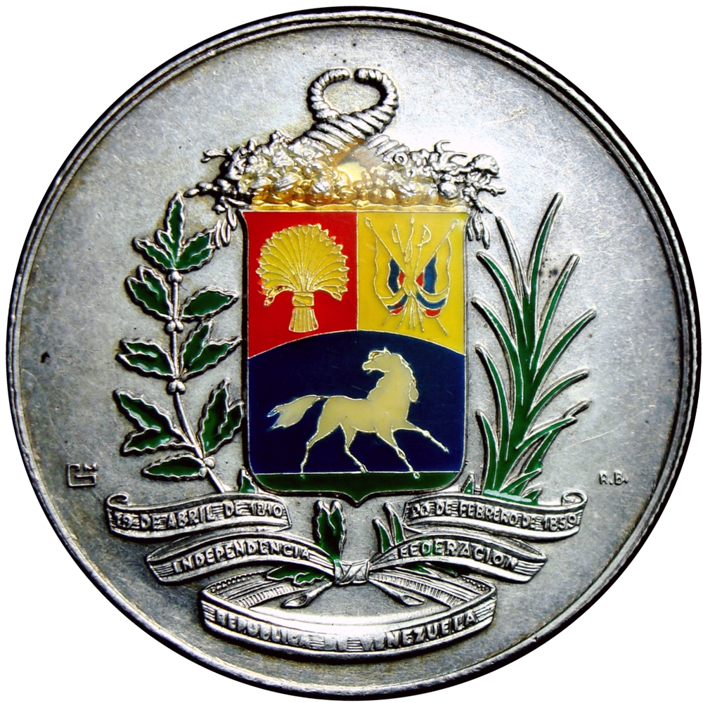 Escudo de Venezuela Medalla en Plata Esmaltada 1978 - Numisfila