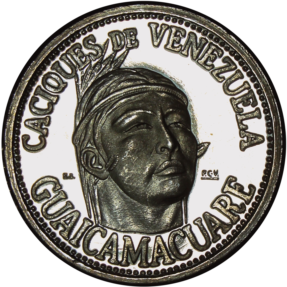 Guaicamacuare Medalla de Plata 9 Dineros - 30 Milímetros Caciques Venezuela Italcambio - Numisfila