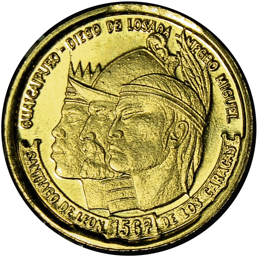 Medalla de Oro Caracas 1967 Guicaipuro, Diego de Losada y Negro Miguel 14 mm - Numisfila