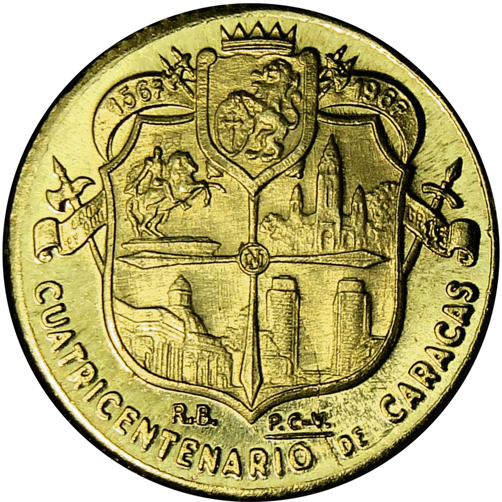 Medalla de Oro Caracas 1967 Guicaipuro, Diego de Losada y Negro Miguel 14 mm  - Numisfila
